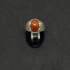 خاتم فضة عيار 925 بحجر العقيق اليمني مقاس 23