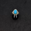 خاتم فضة عيار 925 بحجر الفيروز الأمريكاني مقاس 21