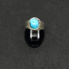 خاتم فضة عيار 925 بحجر الفيروز المصري السيناوي مقاس 18