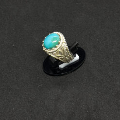 Alternative view of خاتم فضة عيار 925 بحجر الفيروز السيناوي المصري مقاس 19