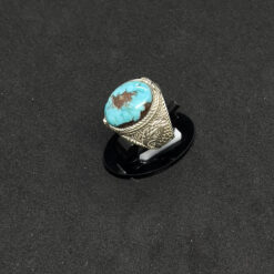Alternative view of خاتم فضة عيار 925 بحجر الفيروز السيناوي المصري مقاس 20