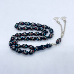 Alternative view of سبحة يسر بالفضة وحجر المرجان والفيروز 33 حبة - 9 مم