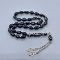 Alternative view of سبحة يسر سادة بطقم فضة نجمة 33 حبة - 9 مم