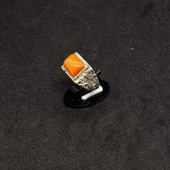 Alternative view of خاتم فضة عيار 925 بحجر المرجان التونسي مقاس 22