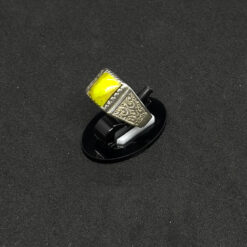 Alternative view of خاتم فضة عيار 925 بحجر الفيروز البرازيلي الأخضر مقاس 25