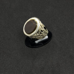 Alternative view of خاتم فضة عيار 925 بحجر العقيق اليمني مقاس 25