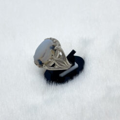 Alternative view of خاتم فضة عيار 925 بحجر العقيق الشجري مقاس 22