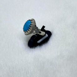 Alternative view of خاتم فضة عيار 925 بحجر الفيروز السيناوي مقاس 20 - 21