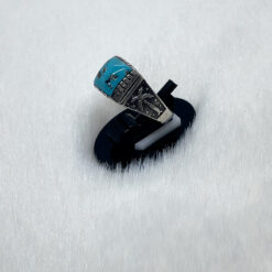 Alternative view of خاتم فضة عيار 925 بحجر الفيروز السيناوي مقاس 23