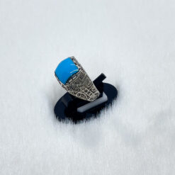 Alternative view of خاتم فضة عيار 925 بحجر الفيروز السيناوي مقاس 20 - 21