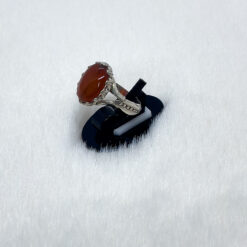 Alternative view of خاتم فضة عيار 925 بحجر العقيق البلدي مقاس 18