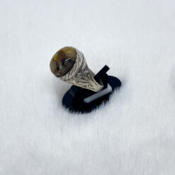 Alternative view of خاتم فضة عيار 925 بحجر العقيق البلدي مقاس 23