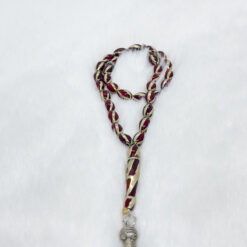 Alternative view of سبحة قفص معدن بحجر العقيق الأحمر 33 حبة - 8 مم