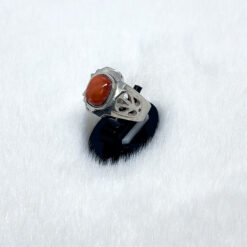 Alternative view of خاتم فضة عيار 925 بحجر المرجان التونسي مقاس 19