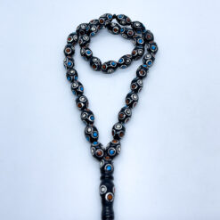 Alternative view of سبحة كوك أسود بالمعدن والفيروز والمرجان والعاج 33 حبة - 10 مم