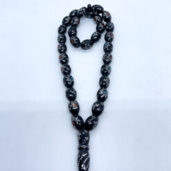 Alternative view of سبحة كوك أسود نجمة بالمعدن والمرجان والفيروز 33 حبة - 10 مم