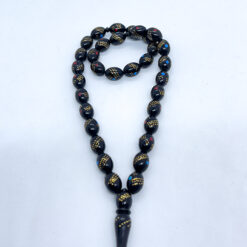 Alternative view of سبحة كوك أسود بالنحاس الأحمر والمرجان والفيروز 33 حبة - 10 مم