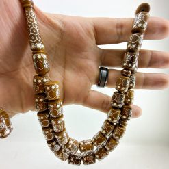 ⁦سبحة كوك 33 حبة فضة عيار 1000 – موديل الشطرنج بعيون الدومينو⁩ - الصورة ⁦3⁩